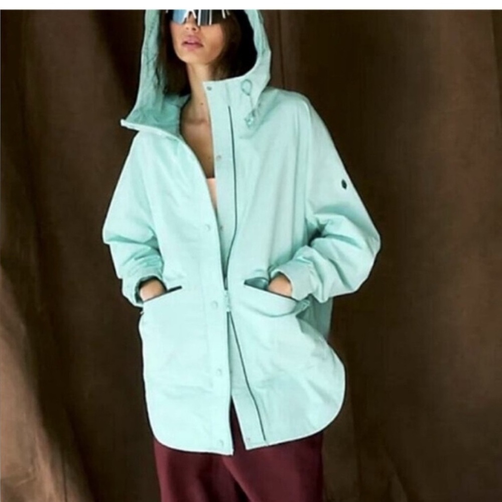 Free People Singin' In The Rain Packable Jacket. NWT. Hot turquoise